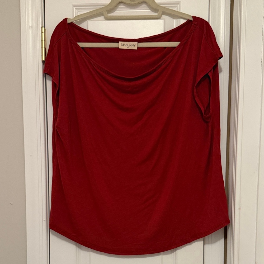 Red off shoulder top